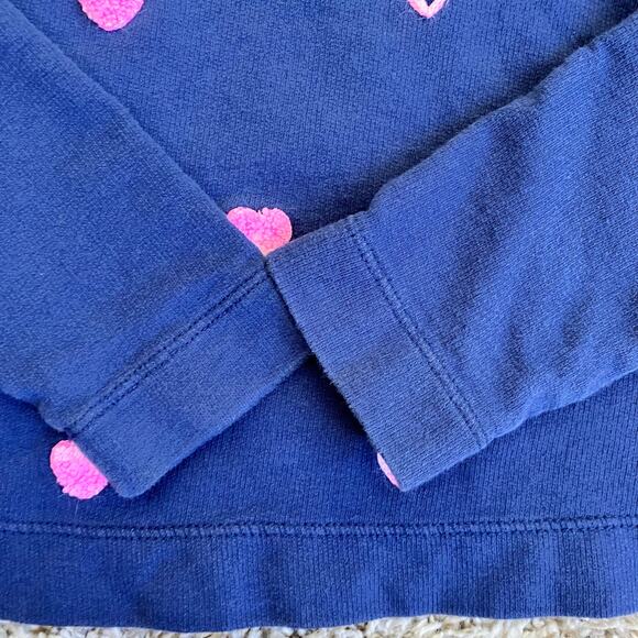 Lilly Pulitzer Girls Sz M 6-7 Mini Rami Navy Wild Heart Embroidered Sweatshirt - Picture 16 of 16